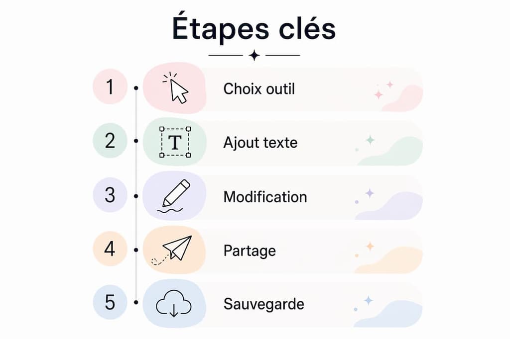Infographie détaillant les différentes étapes pour insérer et organiser efficacement les légendes de vos photos