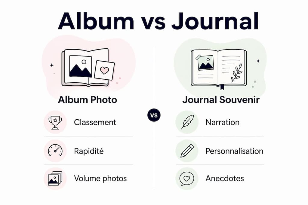 Infographie : album photo ou carnet de souvenirs, lequel choisir ?
