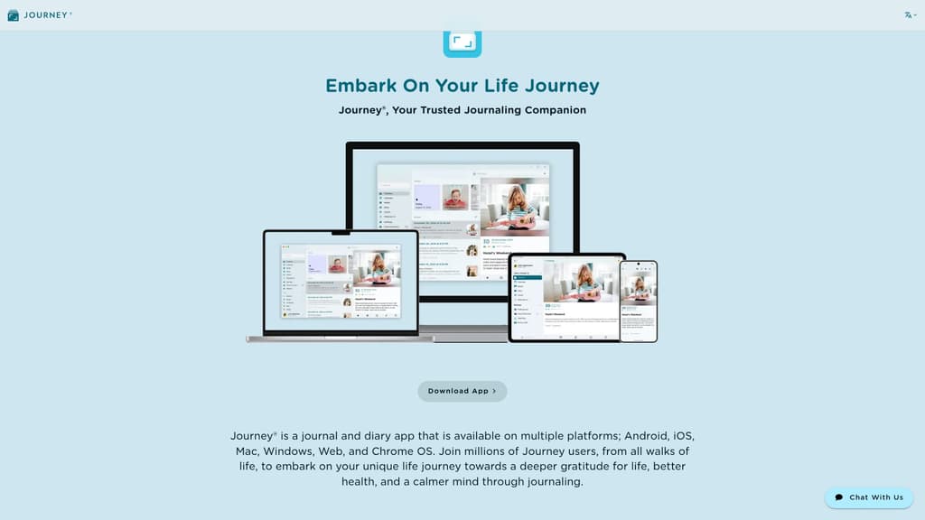 Capture d'écran de l'application Journey