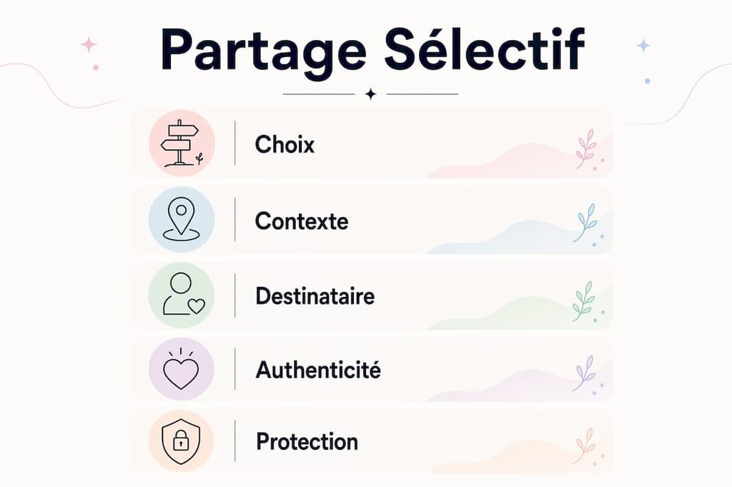 Schéma des différentes étapes pour un partage ciblé