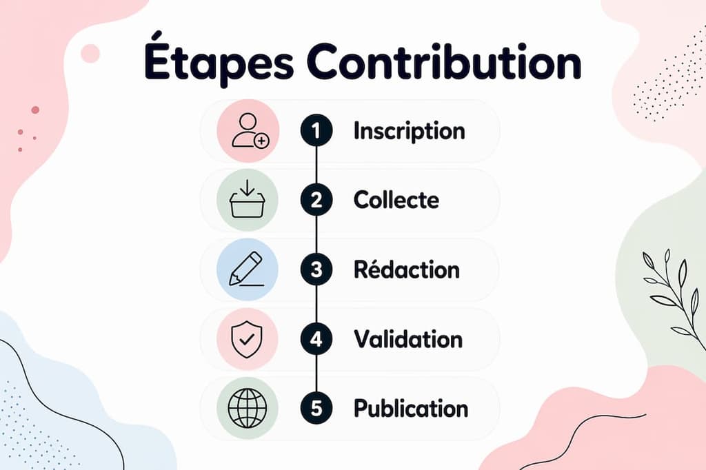 Infographie montrant étapes contribution familiale