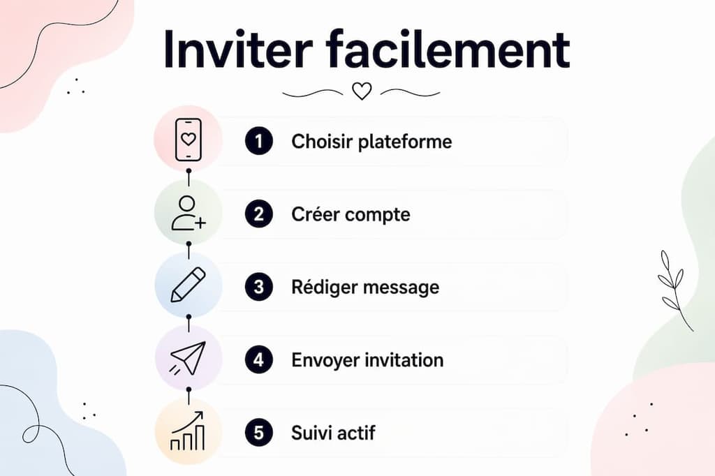 Infographie : les différentes étapes pour inviter vos proches à rejoindre le journal