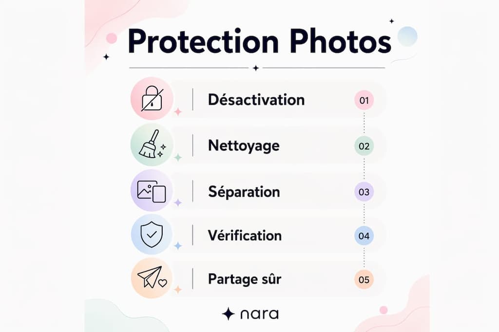 Infographie : les bonnes pratiques pour sécuriser vos photos avant de les partager