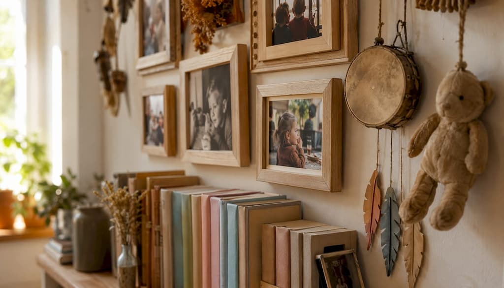 Mur de photos et souvenirs de famille
