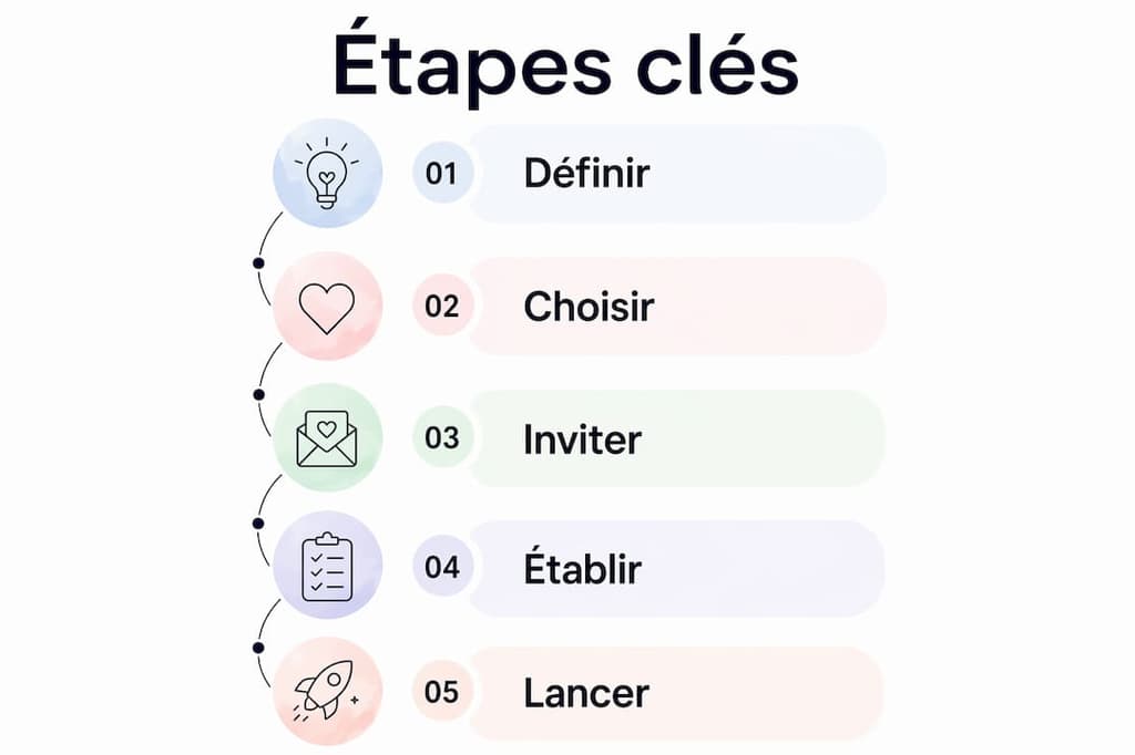 Les grandes étapes pour créer son propre journal de famille en version numérique, présentées en infographie