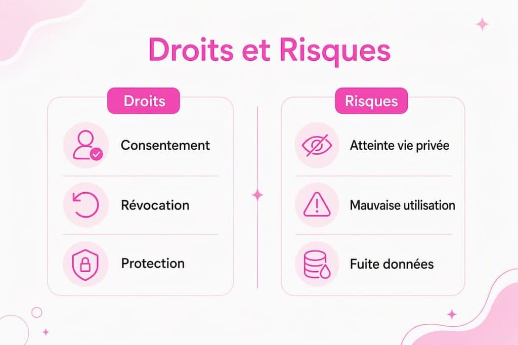Découvrez en un clin d'œil les droits liés à l'accès aux photos, ainsi que les principaux risques à connaître grâce à notre infographie.