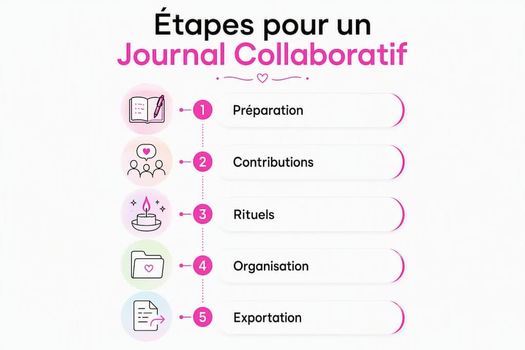 Infographie : les étapes clés pour créer un carnet de voyage collaboratif