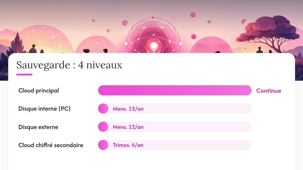 Schéma d’une stratégie de sauvegarde des données en quatre niveaux