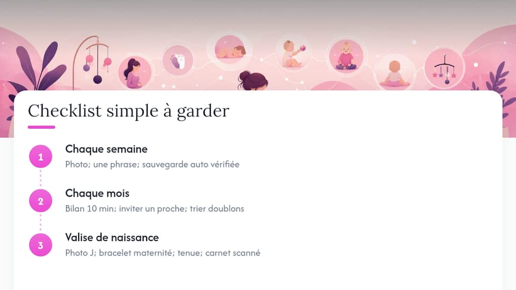 Schéma récapitulatif du calendrier des démarches administratives pour bébé