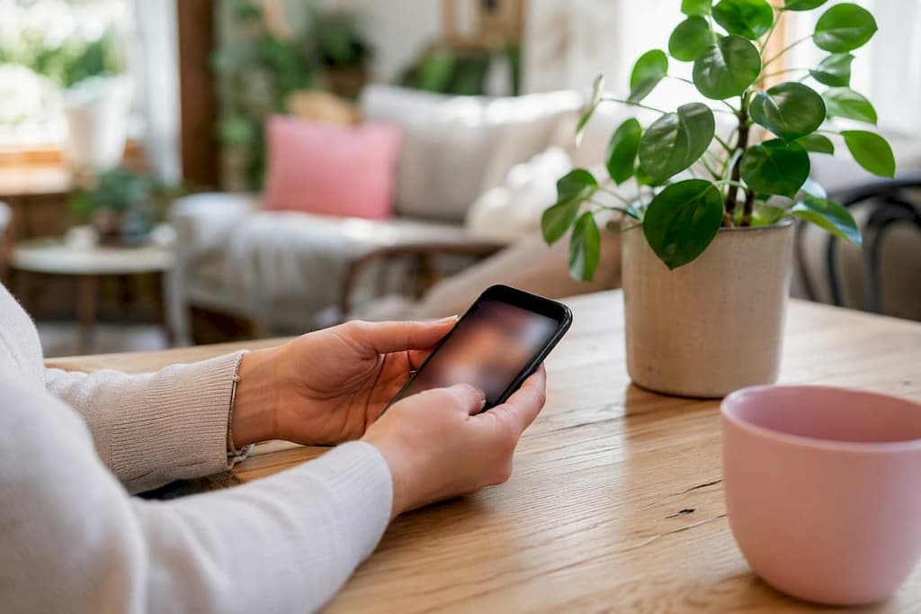Des mains tenant un smartphone pour partager des fichiers en toute sécurité
