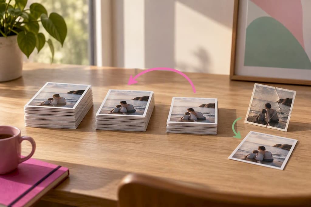 Différentes étapes d'un dossier photo