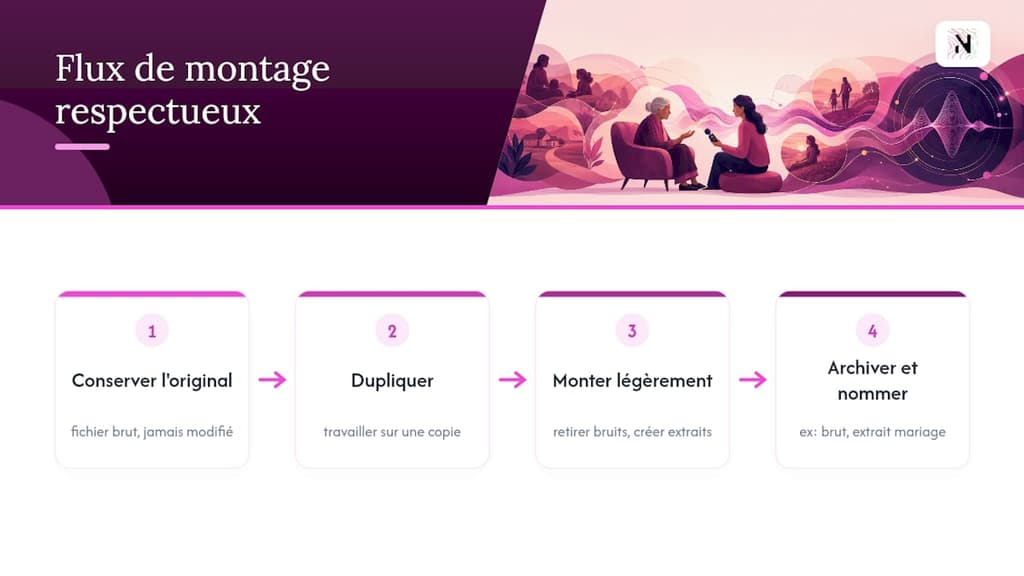 Processus de conservation et de montage des enregistrements